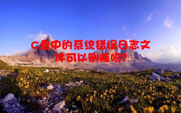 C盘中的系统错误日志文件可以删除吗？