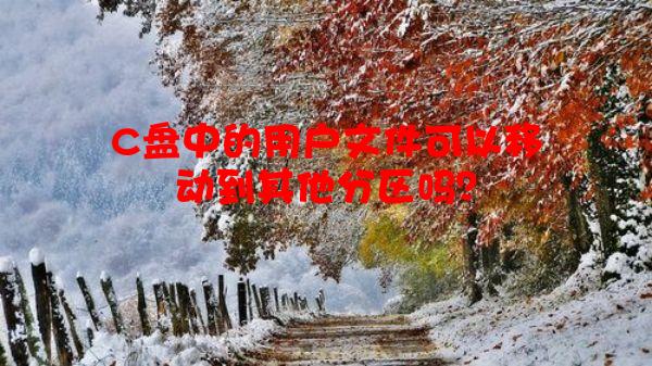 C盘中的用户文件可以移动到其他分区吗？
