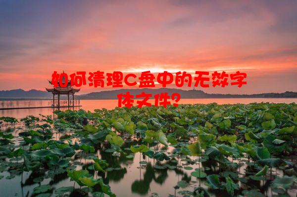 如何清理C盘中的无效字体文件？