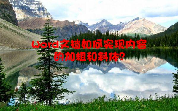 Word文档如何实现内容的加粗和斜体？