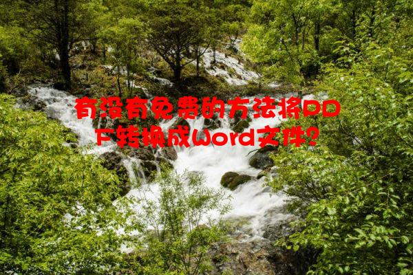 有没有免费的方法将PDF转换成Word文件？