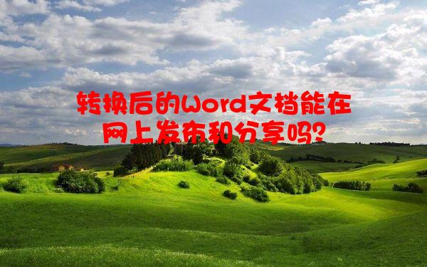 转换后的Word文档能在网上发布和分享吗？