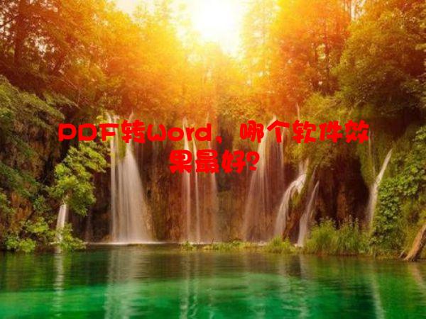 PDF转Word，哪个软件效果*好？