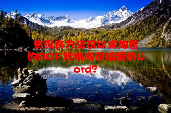 有没有方法可以将加密的PDF转换成可编辑的Word？