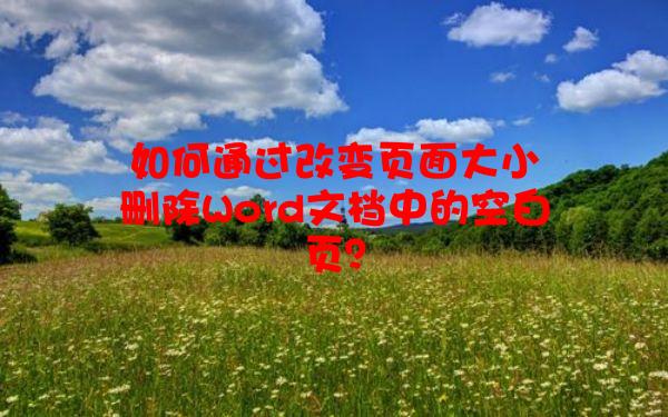 如何通过改变页面大小删除Word文档中的空白页？