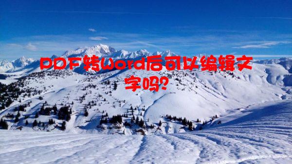 PDF转Word后可以编辑文字吗？