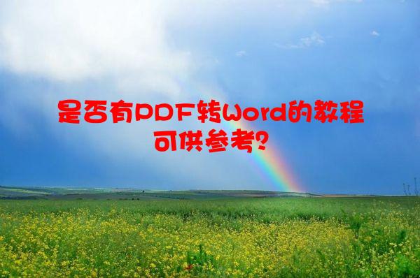 是否有PDF转Word的教程可供参考？