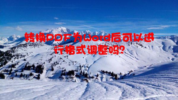 转换PDF为Word后可以进行格式调整吗？