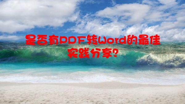 是否有PDF转Word的*佳实践分享？