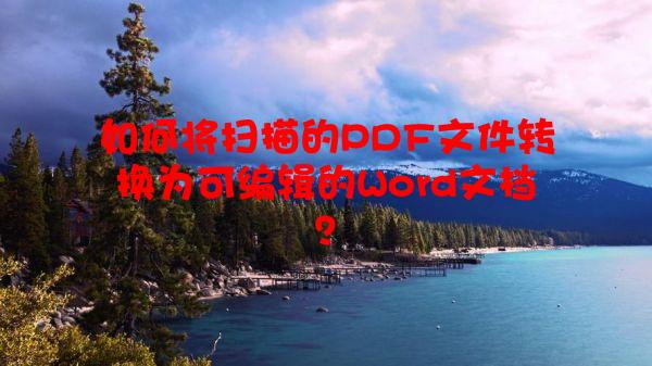 如何将扫描的PDF文件转换为可编辑的Word文档？