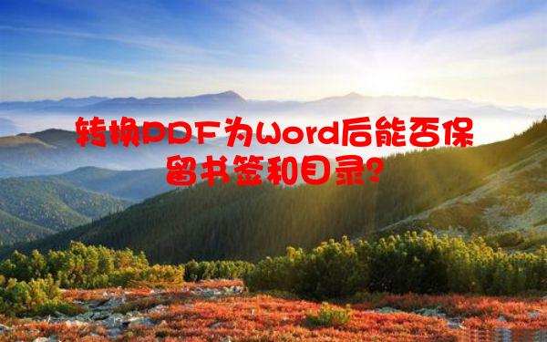 转换PDF为Word后能否保留书签和目录？