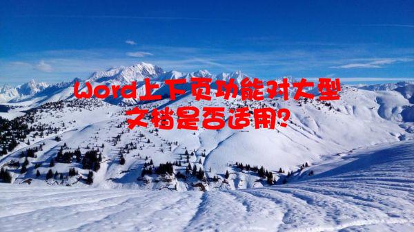 Word上下页功能对大型文档是否适用？