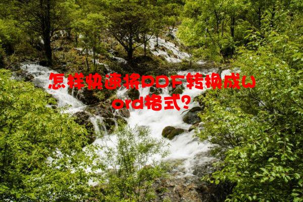 怎样快速将PDF转换成Word格式？