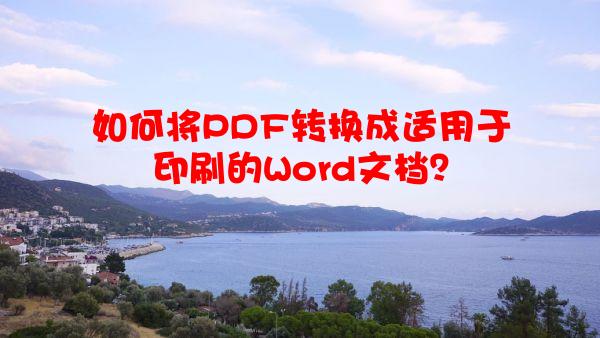 如何将PDF转换成适用于印刷的Word文档？