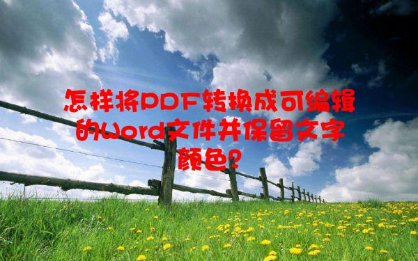 怎样将PDF转换成可编辑的Word文件并保留文字颜色？