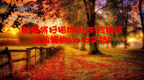 如何将扫描件PDF转换成可编辑的Word文档？