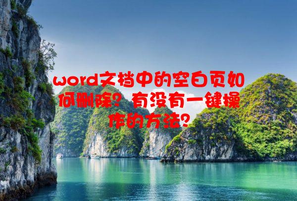 word文档中的空白页如何删除？有没有一键操作的方法？