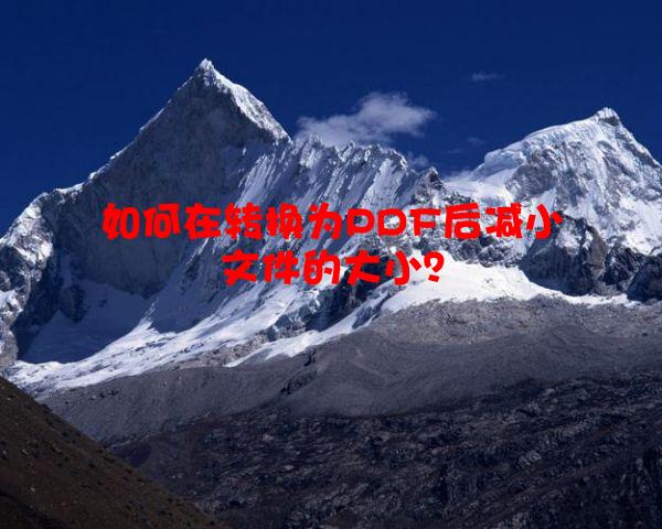 如何在转换为PDF后减小文件的大小？
