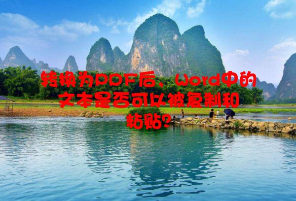 转换为PDF后，Word中的文本是否可以被复制和粘贴？