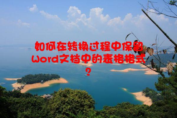 如何在转换过程中保留Word文档中的表格格式？