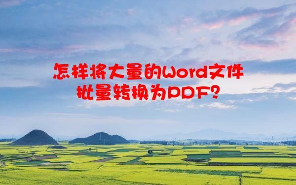 怎样将大量的Word文件批量转换为PDF？